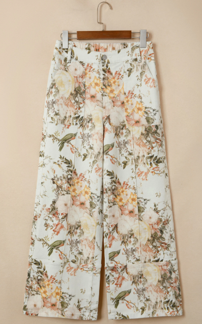 Vintage Floral Wide Leg Jeans