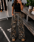 Camo Wide Leg Drawstring Utility Pants