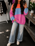 Colorblock Patchwork Drop Shoulder Sweatshirt