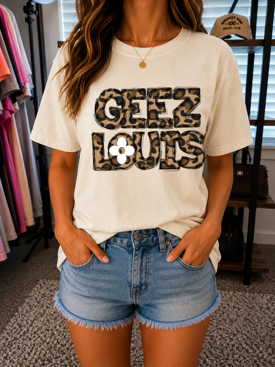 Geez Louis Leopard Graphic Tee