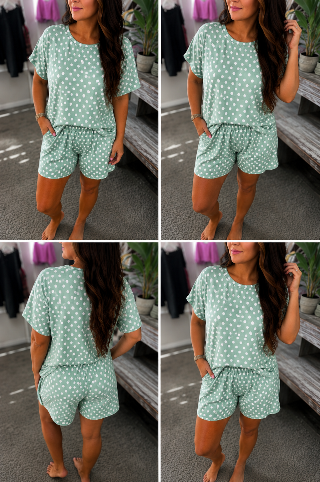 Sage Polka Dot Lounge Set