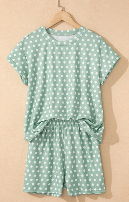 Sage Polka Dot Lounge Set