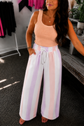 Pastel Stripe Wide Leg Pants