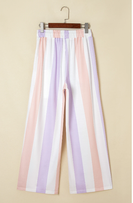 Pastel Stripe Wide Leg Pants