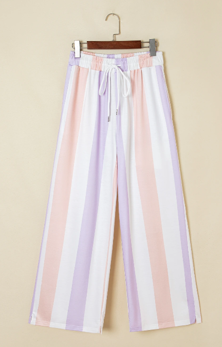 Pastel Stripe Wide Leg Pants